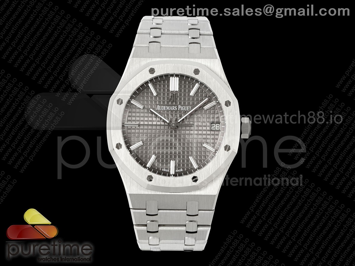 VSF 오데마피게 로얄오크 15500 그레이다이얼 스틸브레이슬릿  Royal Oak 41mm 15500 SS VSF 1:1 Best Edition Gray Textured Dial on SS Bracelet DD4302 Super Clone
