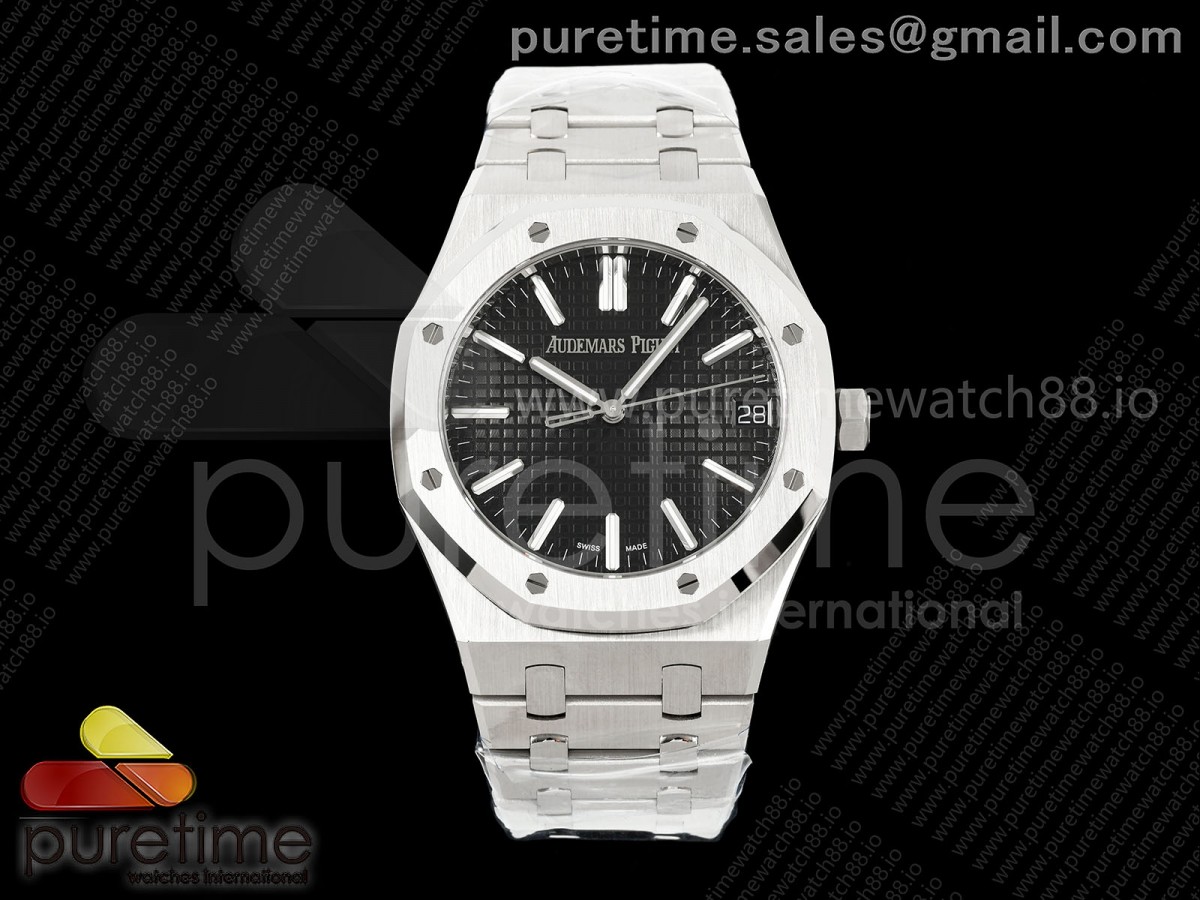 VSF 오데마피게 로얄오크 15500 블랙다이얼 스틸브레이슬릿 Royal Oak 41mm 15500 SS VSF 1:1 Best Edition Black Textured Dial on SS Bracelet DD4302 Super Clone
