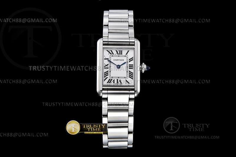 F1F 까르띠에 탱크머스트 스몰 22미리 화이트다이얼 스틸브레이슬릿 Cartier Tank Must Small Blk SS/SS White F1F Swiss Qtz