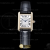 F1F 까르띠에 탱크머스트 옐로우골드 스몰 22미리 화이트다이얼 블랙가죽스트랩 Cartier Tank Must Small YG/LE Wht F1F Sw Qtz