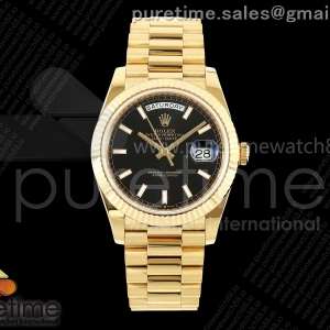 RCF 롤렉스 데이데이트40 옐로우골드 텅스텐(Cu-W) 블랙다이얼 스틸브레이슬릿 211g Day Date 40 YG 228238 RCF 1:1 Best Edition Black Stick Dial on President Bracelet VR3255 (211g)