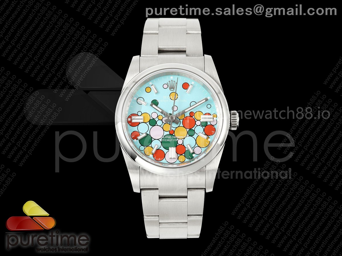 QF 롤렉스 오이스터 퍼페츄얼 36미리 셀레브레이션다이얼 스틸브레이슬릿 프리스프렁 Oyster Perpetual 126000 36mm QF 1:1 Best Edition 904L Steel Celebration Dial JH3230 Free Sprung