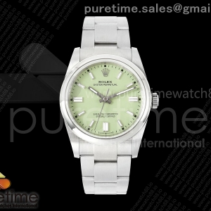 QF 롤렉스 오이스터 퍼페츄얼 36미리 아보카도다이얼 스틸브레이슬릿 프리스프렁  Oyster Perpetual 126000 36mm QF 1:1 Best Edition 904L Steel Avocado Dial JH3230 Free Sprung