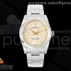 QF 롤렉스 오이스터 퍼페츄얼 36미리 샴페인다이얼 스틸브레이슬릿 프리스프렁 Oyster Perpetual 126000 36mm QF 1:1 Best Edition 904L Steel Champagne Dial JH3230 Free Sprung
