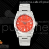 QF 롤렉스 오이스터 퍼페츄얼 36미리 레드다이얼 스틸브레이슬릿 프리스프렁 Oyster Perpetual 126000 36mm QF 1:1 Best Edition 904L Steel Red Dial JH3230 Free Sprung