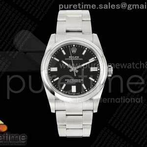 QF 롤렉스 오이스터 퍼페츄얼 36미리 블랙다이얼 스틸브레이슬릿 프리스프렁 Oyster Perpetual 126000 36mm QF 1:1 Best Edition 904L Steel Black Dial JH3230 Free Sprung