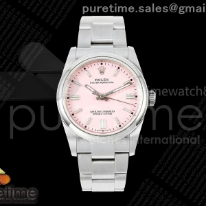 QF 롤렉스 오이스터 퍼페츄얼 36미리 핑크다이얼 스틸브레이슬릿 프리스프렁 Oyster Perpetual 126000 36mm QF 1:1 Best Edition 904L Steel Pink Dial JH3230 Free Sprung
