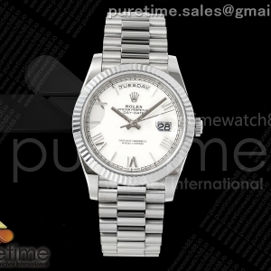 RGF 롤렉스 데이데이트40 텅스텐(Cu-W) 화이트로만다이얼 스틸브레이슬릿 210g Day Date 40 SS RGF 1:1 Best Edition White Roman Dial on President Bracelet VR3255