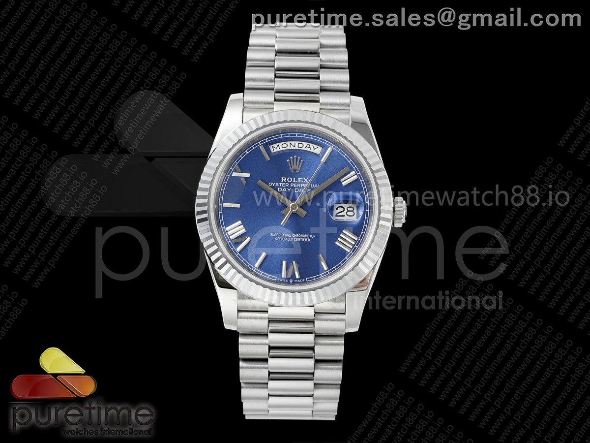 RGF 롤렉스 데이데이트40 텅스텐(Cu-W) 블루로만다이얼 스틸브레이슬릿 210g Day Date 40 SS RGF 1:1 Best Edition Blue Roman Dial on President Bracelet VR3255celet VR3255resident Bracelet VR3255Bracelet VR3255