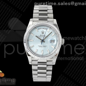RGF 롤렉스 데이데이트40 텅스텐(Cu-W) 아이스블루바게트다이얼 스틸브레이슬릿 210g Day Date 40 SS RGF 1:1 Best Edition Ice Blue Crystal Dial on President Bracelet VR3255