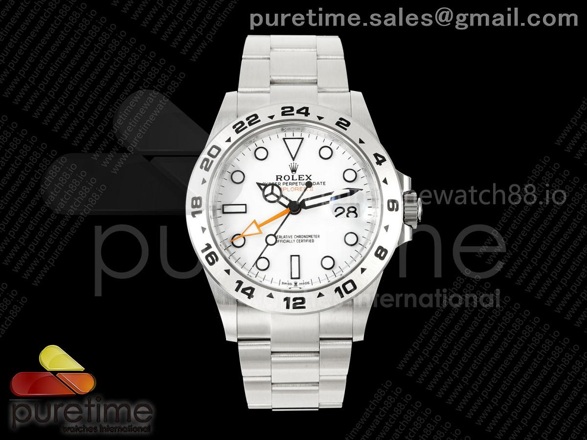 CleanPlus 클린플러스 롤렉스 익스플로러2 화이트다이얼 스틸브레이슬릿 프리스프렁 Explorer II 42mm 226570 904L SS Clean Plus 1:1 Best Edition White Dial on Bracelet JH3285-2(Free Sprung)