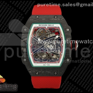 Umi Maker's V2 리차드밀 RM67-02 블랙NPTP 블랙스켈레톤다이얼 레드나일론스트랩  Umi Maker's RM67-02 Black NTPT Black Skeleton Dial on Nylon strap CRMA7 Clone V2