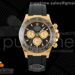 VF V공장 롤렉스 데이토나 옐로우골드 블랙/골드다이얼 블랙러버스트랩  Daytona 126518 VF 1:1 Best Edition Black/YG Dial on Oysterflex Strap DD4131