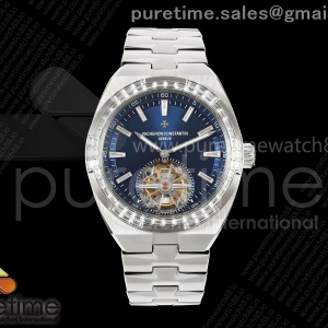 ANTF 바쉐론콘스탄틴 오버시즈 뚜르비옹 다이아베젤 블루다이얼 스틸브레이슬릿 Overseas Tourbillon SS ANTF Best Edition Blue Dial Diamonds Bezel on SS Bracelet