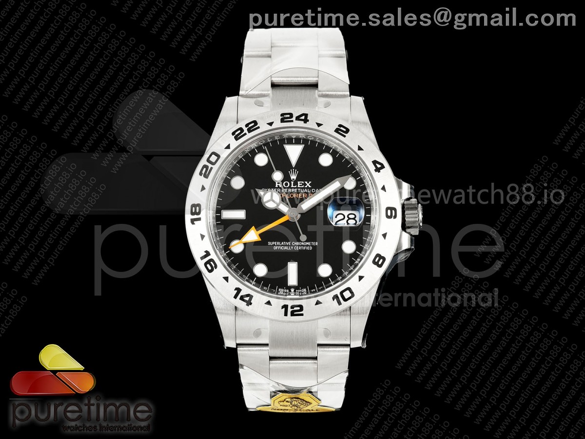 GOLD Maker 골드공장 롤렉스 익스플로러2 블랙다이얼 스틸브레이슬릿 프리스프렁 Explorer II 42mm 226570 904L SS Gold Maker 1:1 Best Edition Black Dial on Bracelet JH3285-2 (Free Sprung)