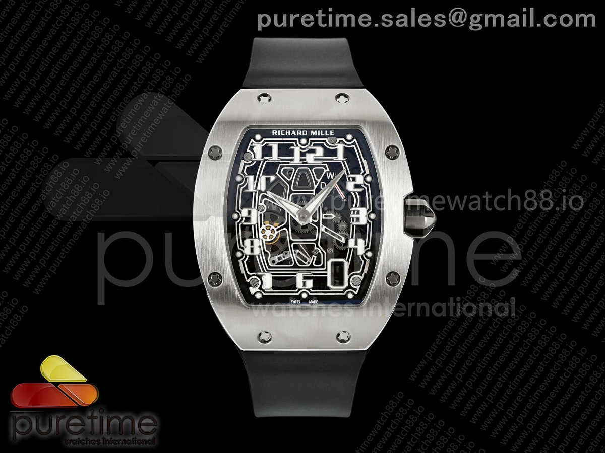 AVF 리차드밀 RM67-01 티타늄 스켈레톤다이얼 블랙러버스트랩 AVF RM67-01 Titanium Skeleton Dial on Black Rubber Strap CRMA6 Clone
