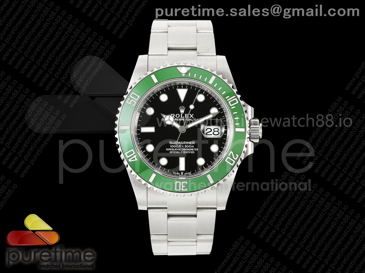 RICH V2 롤렉스 서브마리너 41미리 MK2그린인서트 블랙다이얼 스틸브레이슬릿 프리스프렁 스벅 Submariner 41mm 126610 LV MK2 Kermit RICH 1:1 Best Edition 904L SS Case and Bracelet JH3235 V2 (Free Sprung)