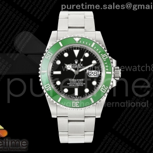 RICH V2 롤렉스 서브마리너 41미리 MK2그린인서트 블랙다이얼 스틸브레이슬릿 프리스프렁 스벅 Submariner 41mm 126610 LV MK2 Kermit RICH 1:1 Best Edition 904L SS Case and Bracelet JH3235 V2 (Free Sprung)