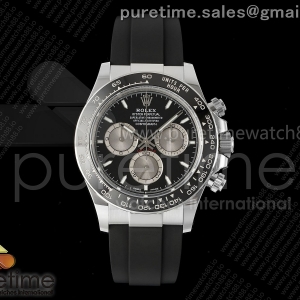 RWF 롤렉스 데이토나 텅스텐(Cu-W) 블랙/실버다이얼 블랙러버스트랩 프리스프렁 195g Daytona 126519 RWF 1:1 Best Edition Black/Silver Dial on Oysterflex Strap JH4131 (Free Sprung)