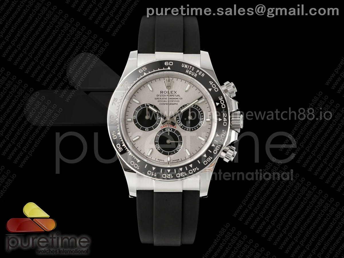 RWF 롤렉스 데이토나 텅스텐(Cu-W) 그레이/블랙다이얼 블랙러버스트랩 프리스프렁 195g Daytona 126519 RWF 1:1 Best Edition Gray/Black Dial on Oysterflex Strap JH4131 (Free Sprung)