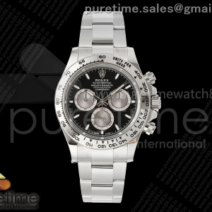 RWF 롤렉스 데이토나 텅스텐(Cu-W) 블랙/실버다이얼 스틸브레이슬릿 프리스프렁 195g Daytona 126509 RWF 1:1 Best Edition Black/Silver Dial on SS Bracelet JH4131 (Free Sprung)