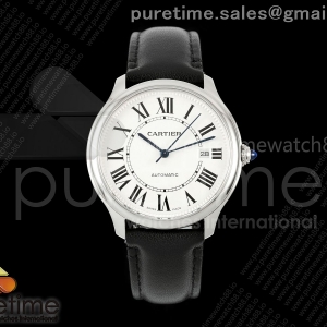 BSF 까르띠에 롱드루이스 40미리 화이트다이얼 블랙가죽스트랩 Ronde Louis 40 SS BSF Best Edition White Dial on Black Leather Strap A1847