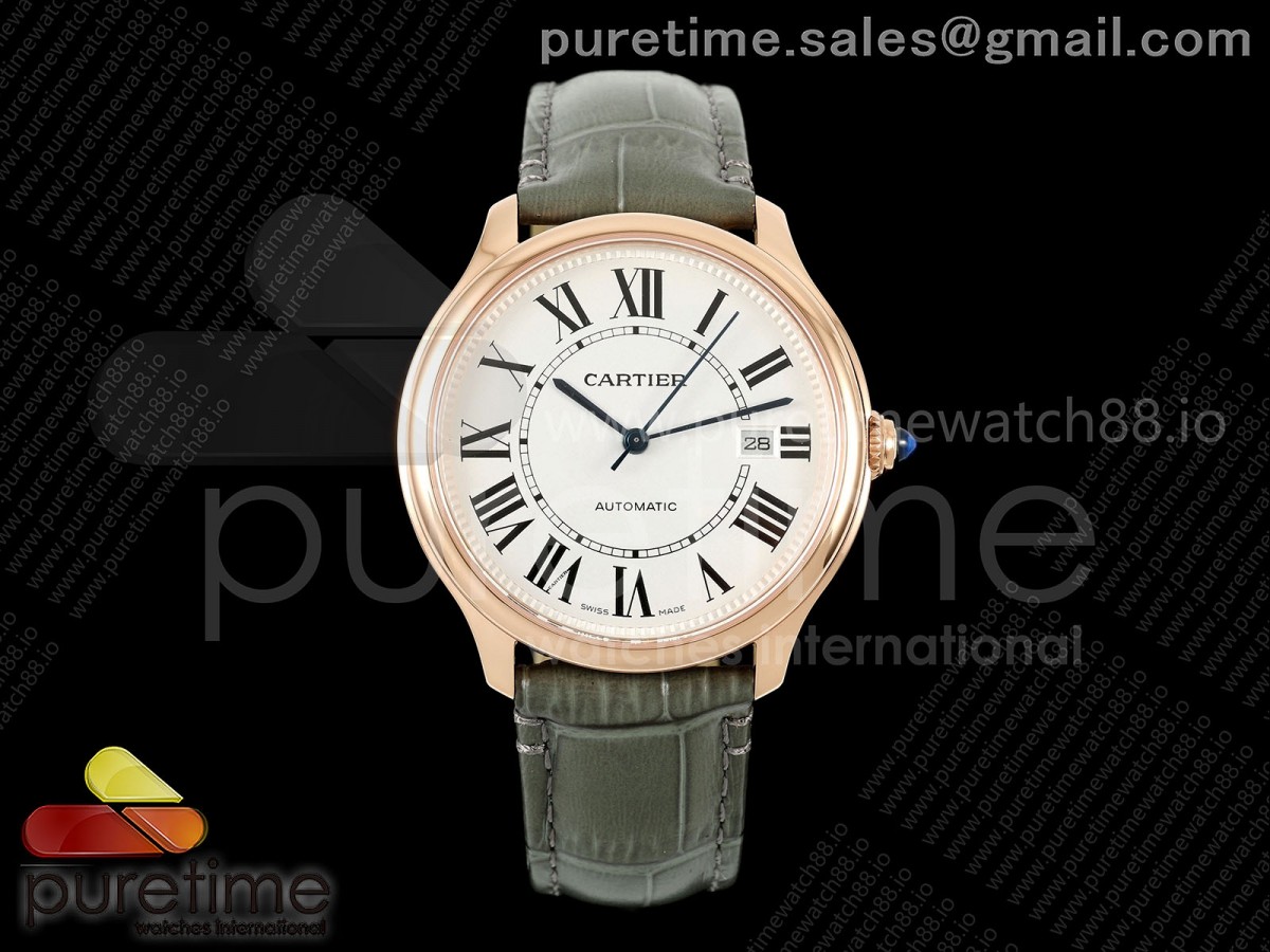 BSF 까르띠에 롱드루이스 로즈골드 40미리 화이트다이얼 그린가죽스트랩 Ronde Louis 40 RG BSF Best Edition White Dial on Green Leather Strap A1847