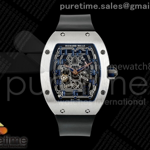 Mille Studio 밀스튜디오 리차드밀 RM67-01 티타늄 스켈레톤다이얼 블랙러버스트랩 Mille Studio RM67-01 SS Blue Skeleton Dial on Black Rubber Strap CRMA6 Clone